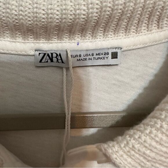 Zara cropped polo with knit neck size small - Picture 4 of 4